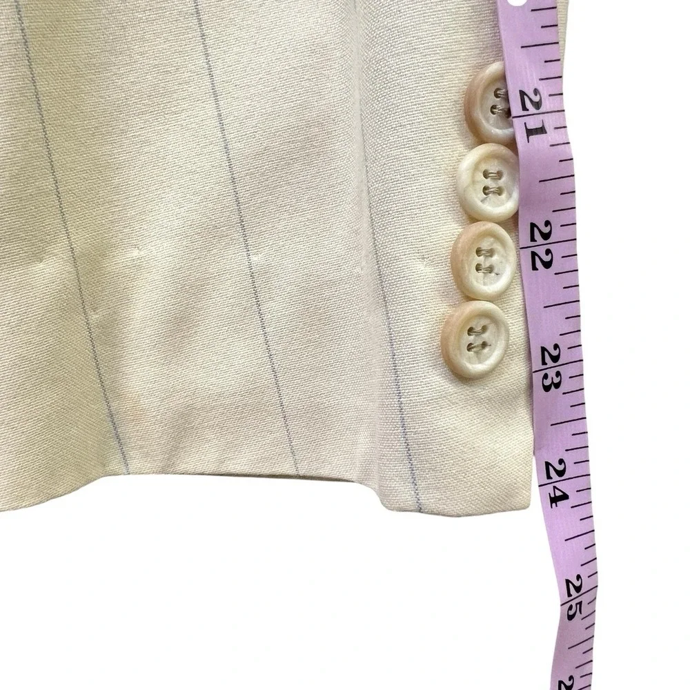 Vintage Polo Ralph Lauren Saks Fifth Avenue Ivory Pinstripe Blazer 42R USA